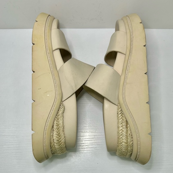 Zara Cream Chunky Platform Y2K 90’s Slide Sandals Sz 38 EU - Picture 7 of 12